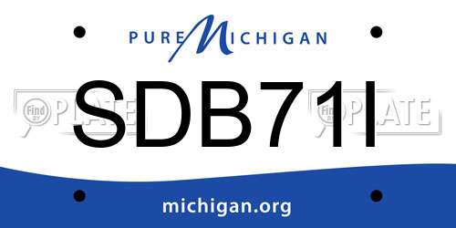 SDB71I Michigan License Plate