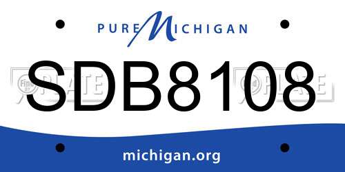 SDB8108 Michigan License Plate