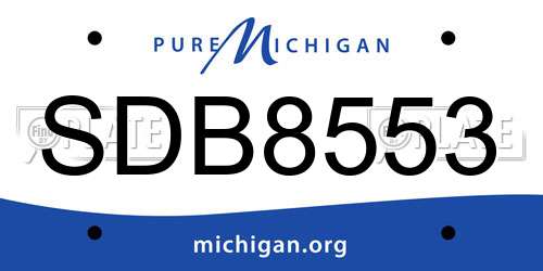 SDB8553 Michigan License Plate
