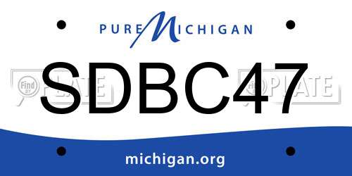 SDBC47 Michigan License Plate