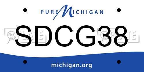 SDCG38 Michigan License Plate