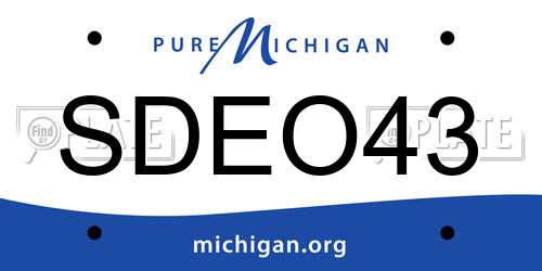 SDEO43 Michigan License Plate