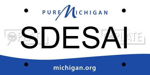SDESAI Michigan License Plate