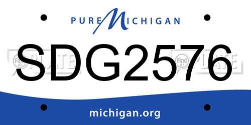 SDG2576 Michigan License Plate