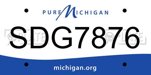 SDG7876 Michigan License Plate