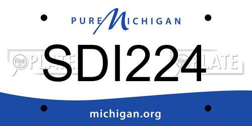 SDI224 Michigan License Plate