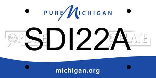SDI22A Michigan License Plate