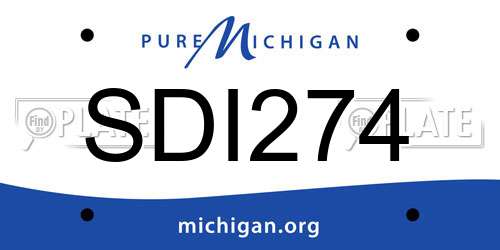 SDI274 Michigan License Plate