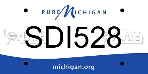 SDI528 Michigan License Plate