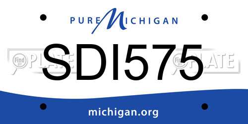 SDI575 Michigan License Plate