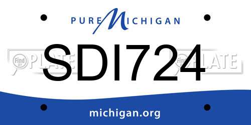 SDI724 Michigan License Plate