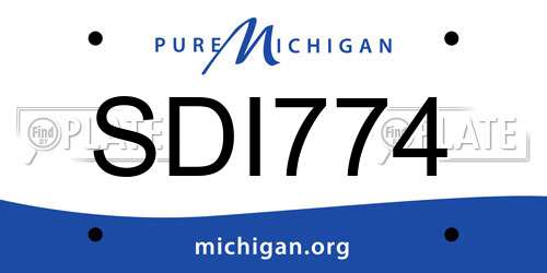 SDI774 Michigan License Plate