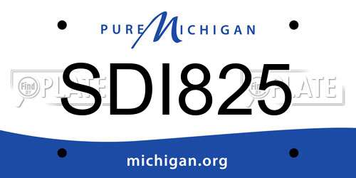 SDI825 Michigan License Plate