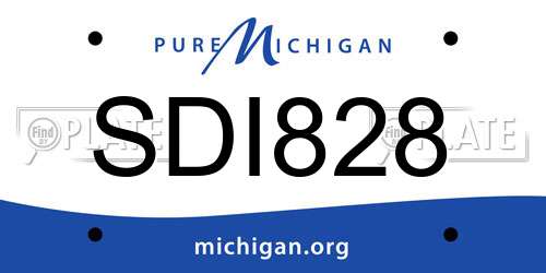 SDI828 Michigan License Plate