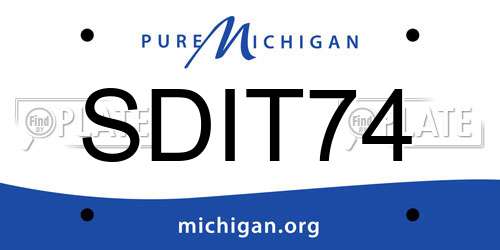 SDIT74 Michigan License Plate
