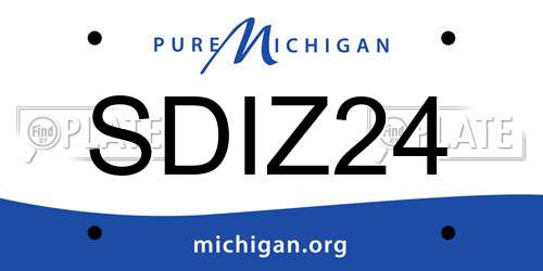 SDIZ24 Michigan License Plate