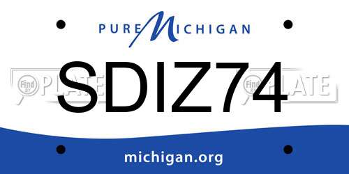 SDIZ74 Michigan License Plate