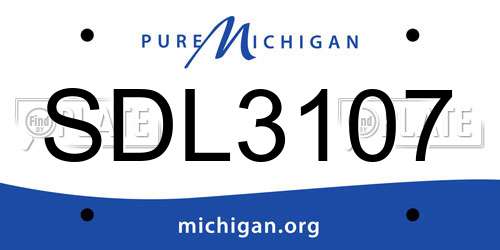 SDL3107 Michigan License Plate