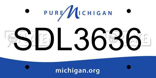 SDL3636 Michigan License Plate