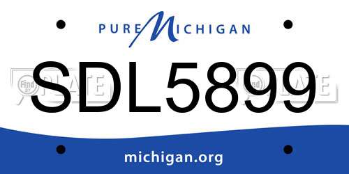SDL5899 Michigan License Plate