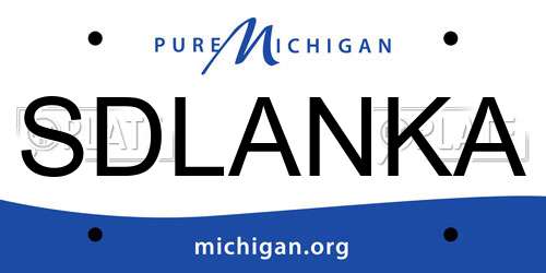 SDLANKA Michigan License Plate