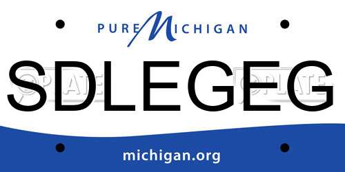 SDLEGEG Michigan License Plate