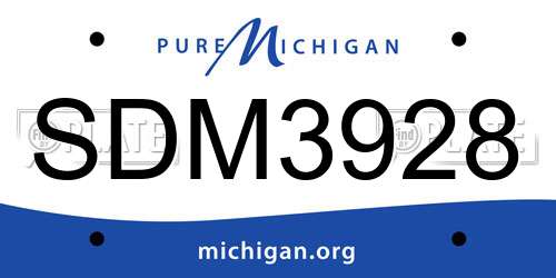 SDM3928 Michigan License Plate