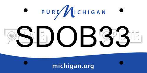 SDOB33 Michigan License Plate