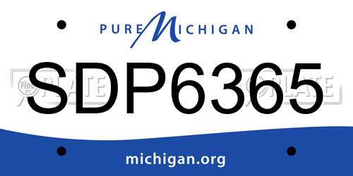 SDP6365 Michigan License Plate