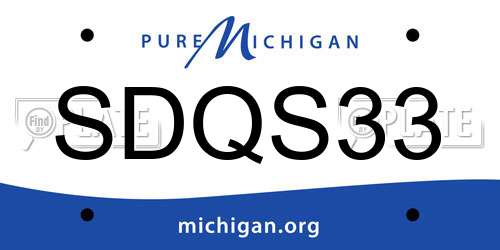 SDQS33 Michigan License Plate