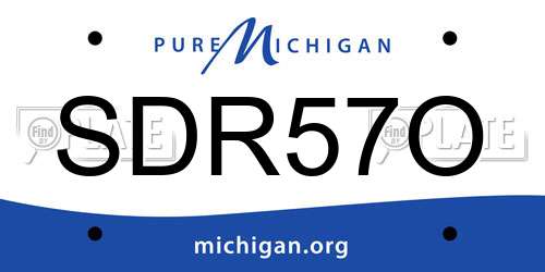 SDR57O Michigan License Plate