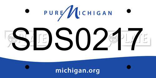 SDS0217 Michigan License Plate