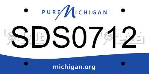SDS0712 Michigan License Plate