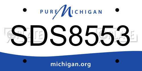 SDS8553 Michigan License Plate