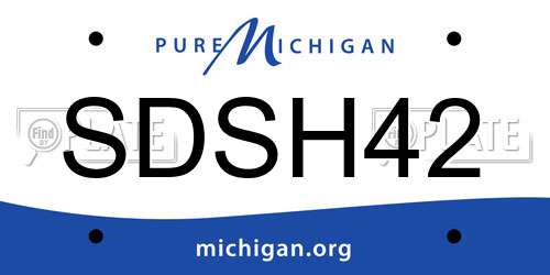 SDSH42 Michigan License Plate