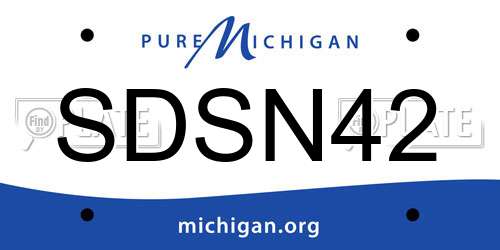 SDSN42 Michigan License Plate