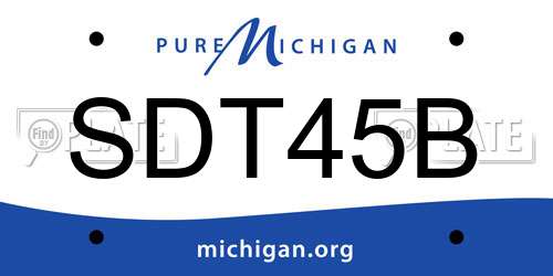 SDT45B Michigan License Plate