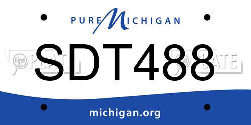 SDT488 Michigan License Plate