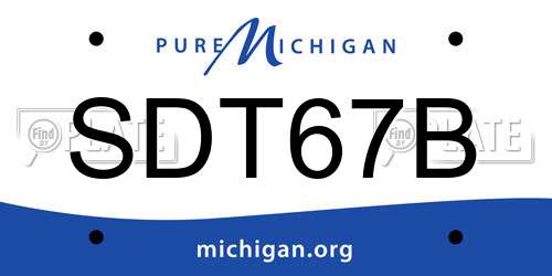 SDT67B Michigan License Plate