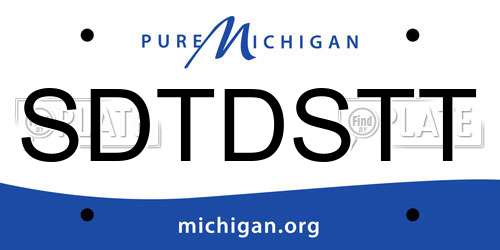 SDTDSTT Michigan License Plate