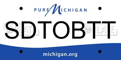 SDTOBTT Michigan License Plate
