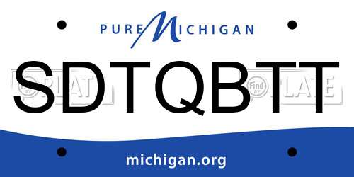 SDTQBTT Michigan License Plate