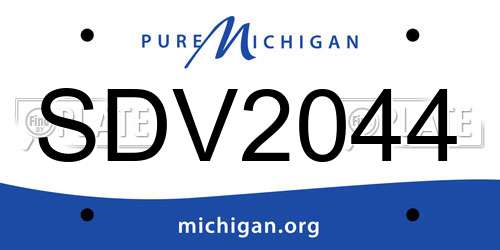 SDV2044 Michigan License Plate