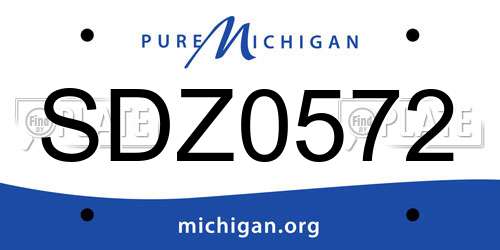 SDZ0572 Michigan License Plate