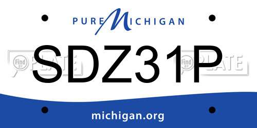 SDZ31P Michigan License Plate