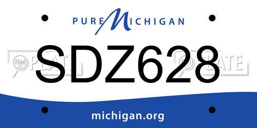 SDZ628 Michigan License Plate