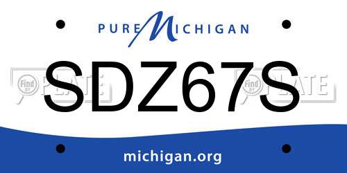 SDZ67S Michigan License Plate