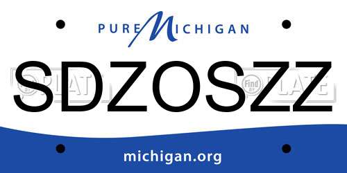 SDZOSZZ Michigan License Plate