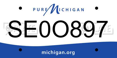 SE0O897 Michigan License Plate