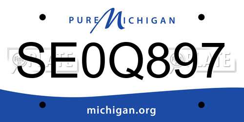 SE0Q897 Michigan License Plate